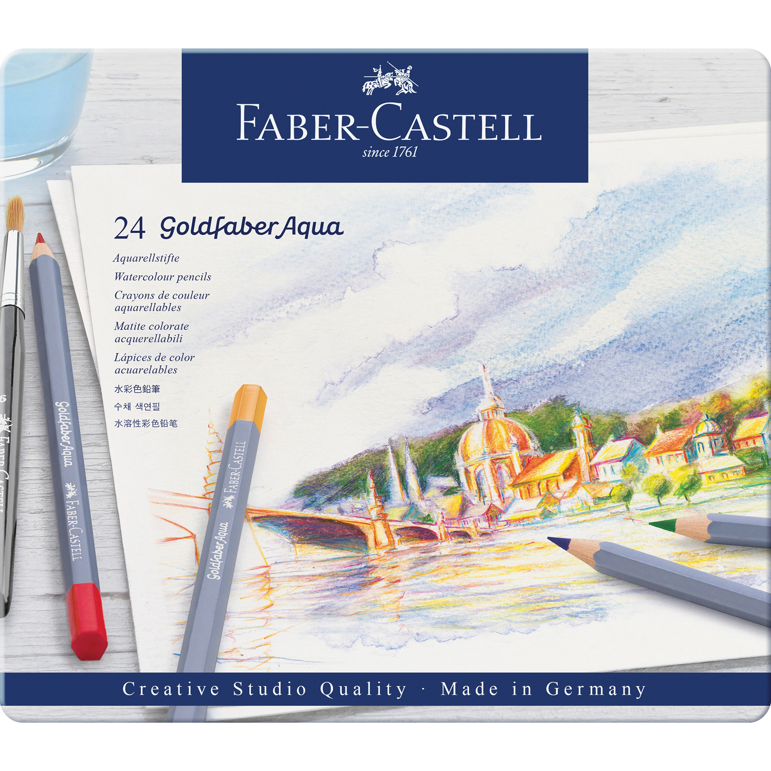 Карандаши акварельные FABER CASTELL художественные Goldfaber Aqua 24 цвета - фото 1