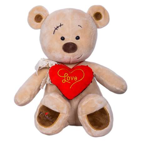Мягкая игрушка KULT of toys плюшевый медведь в подарочной коробке для девочки misha с сердцем 30 см