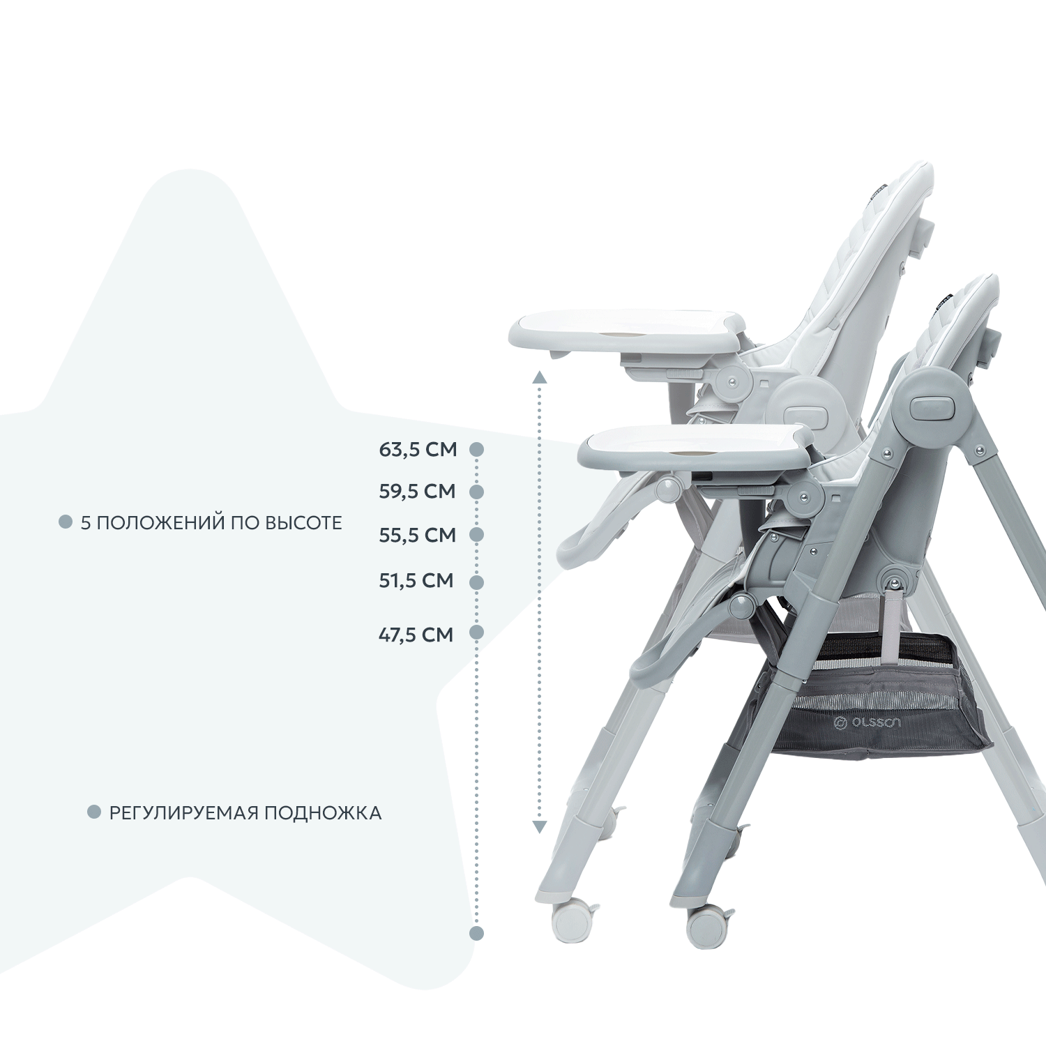 Стульчик для кормления Olsson Premiero Grey M11 - фото 3