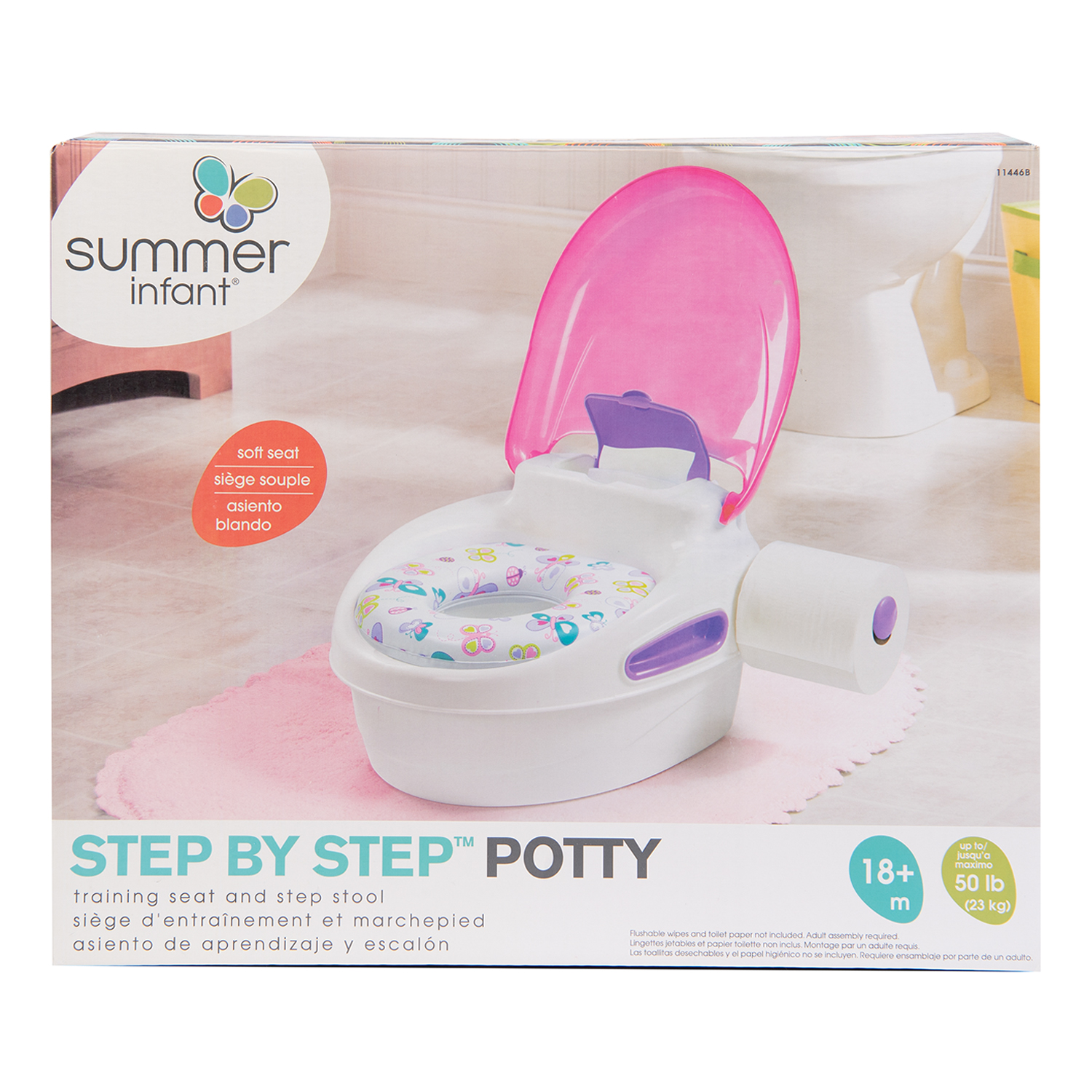 Горшок детский Summer Infant Step-By-Step Potty 3в1 Розовый - фото 3