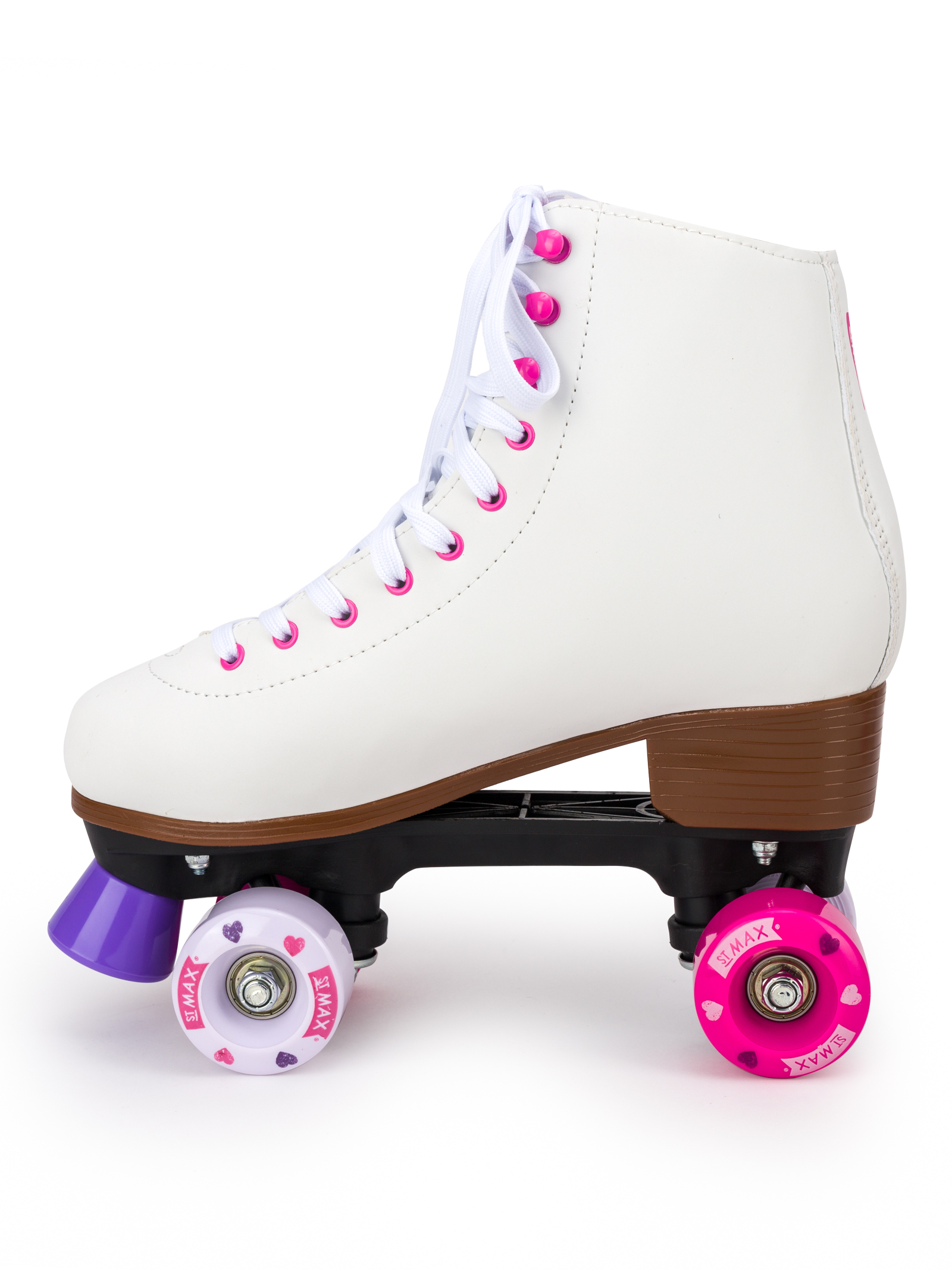 Роликовые коньки SXRide Roller skate YXSKT04PNHR белые с розовыми сердечками размер 31-34 - фото 6