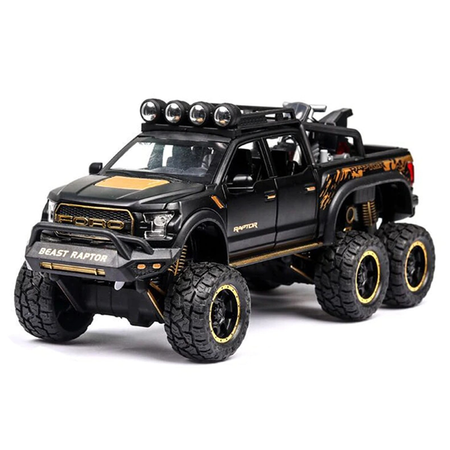 Коллекционная машинка WiMi Ford Raptor с мотоциклом и светозвуковым сигналом