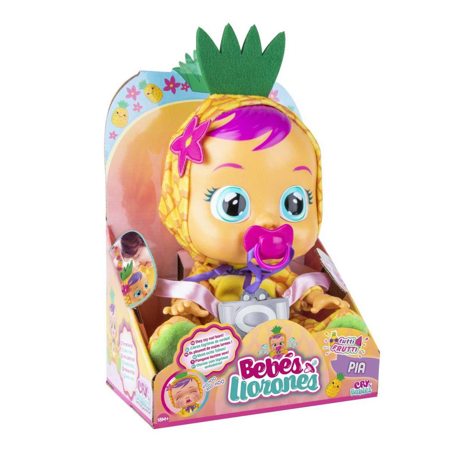 Кукла Cry Babies Tutti Frutti IMC Toys Плачущий младенец Pia 30 см 93829 - фото 1
