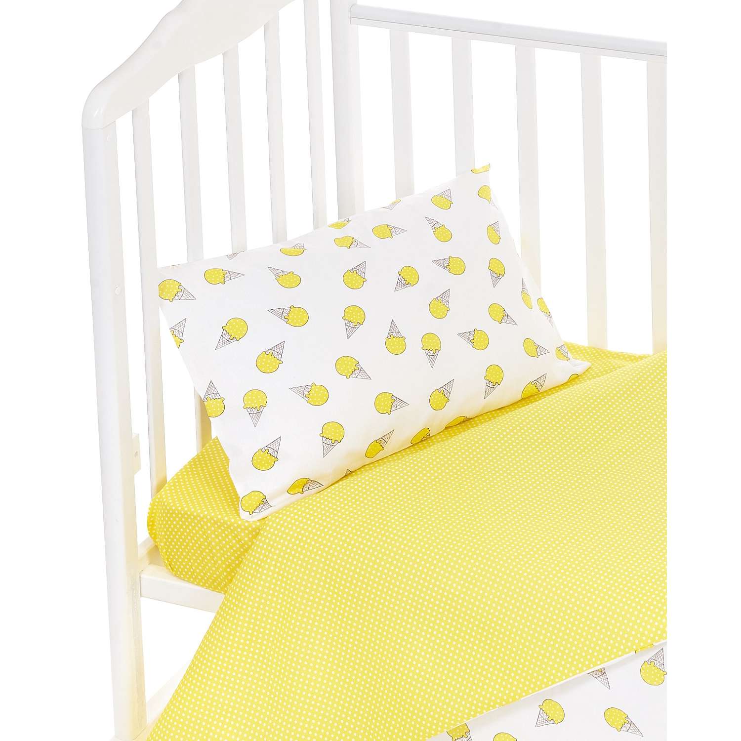 Комплект постельного белья Lemony kids Sundae Желтый/белый 3 предмета - фото 2