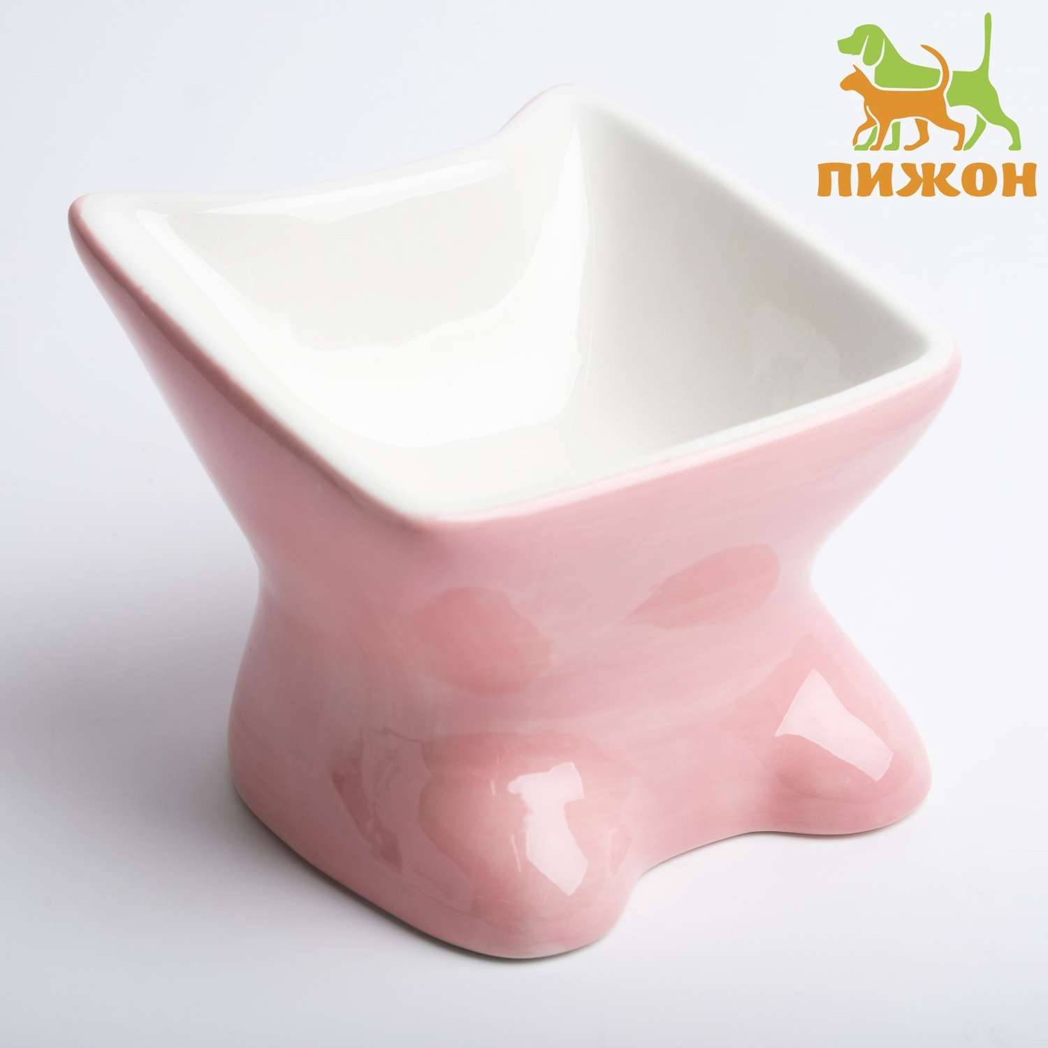Миска Пижон керамическая «Кити» 150 мл 21х10.5 см розовая - фото 1
