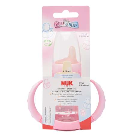 Бутылка Nuk Baby Rose с ручками 150мл Розовая