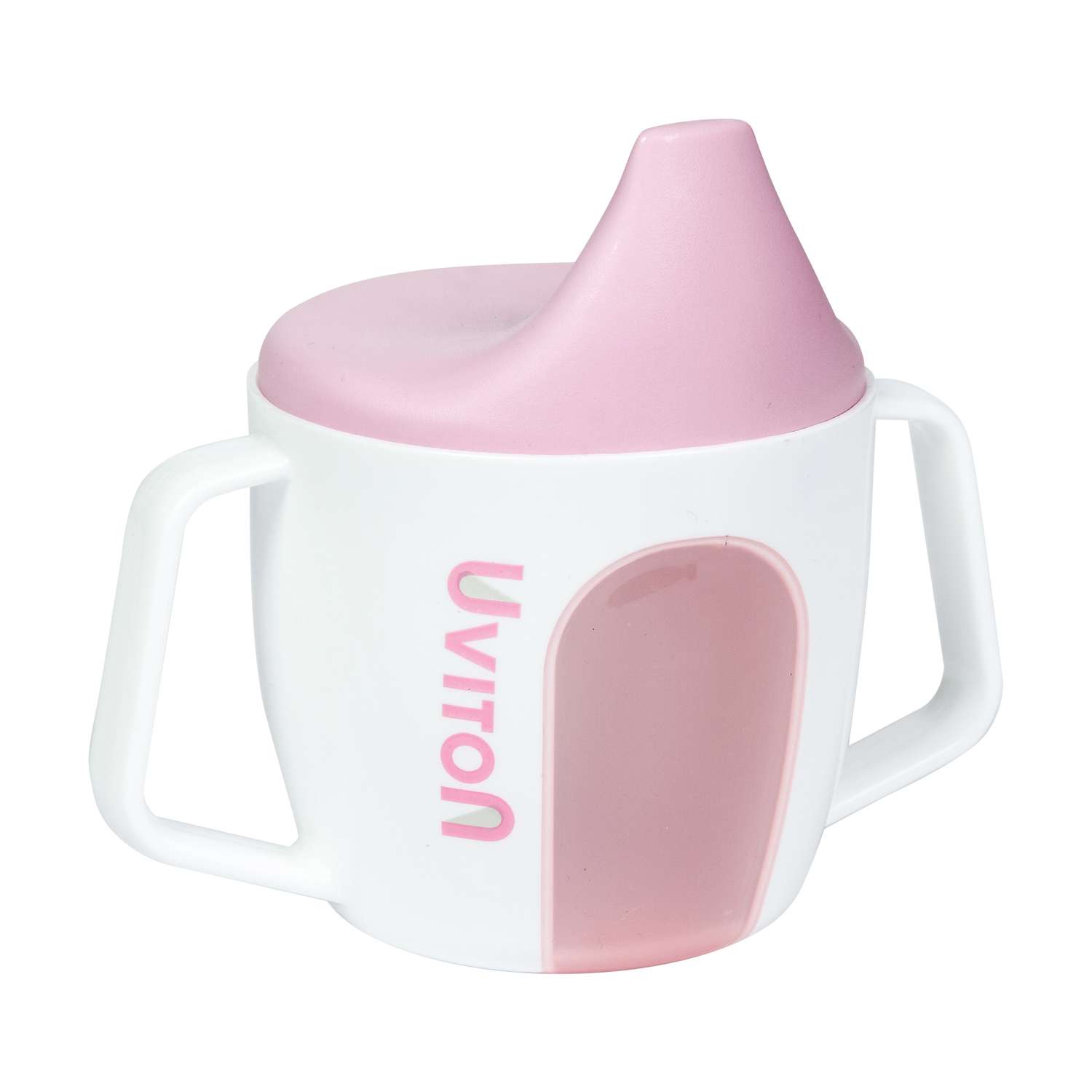 Поильник-чашечка Uviton 2 в 1 обучающий 200 мл. Розовый 0234 - фото 2