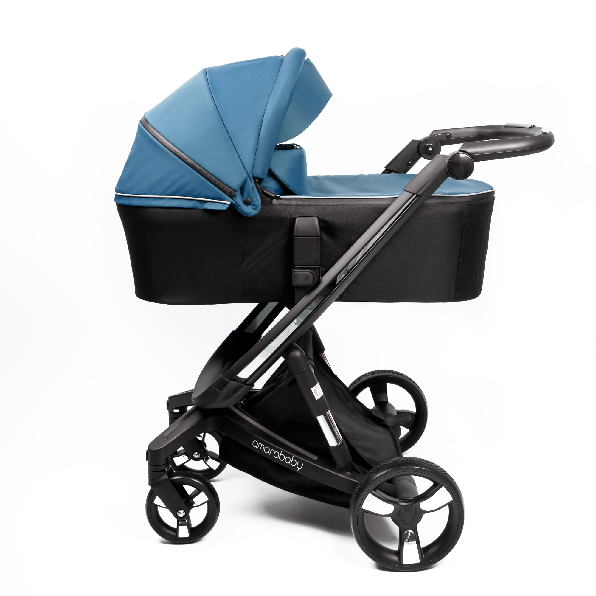 Коляска детская 2 в 1 AmaroBaby TUTUM с AUTO BRAKE синий - фото 24