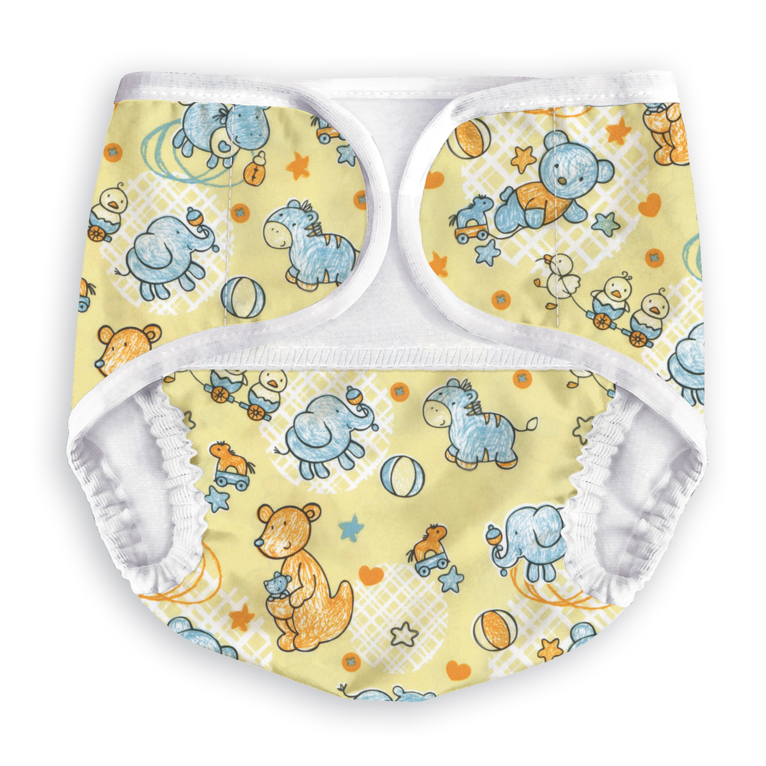 Трусики MULTI-DIAPERS Лайт Бегемоты желтые A 3-6кг 1шт - фото 2