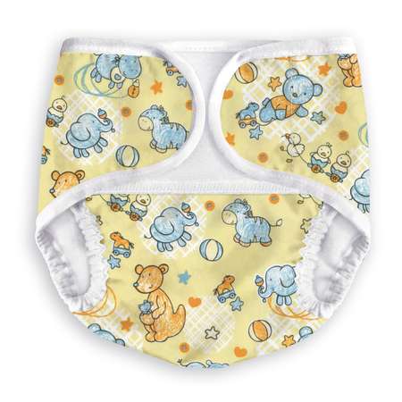 Трусики MULTI-DIAPERS Лайт Бегемоты желтые A 3-6кг 1шт