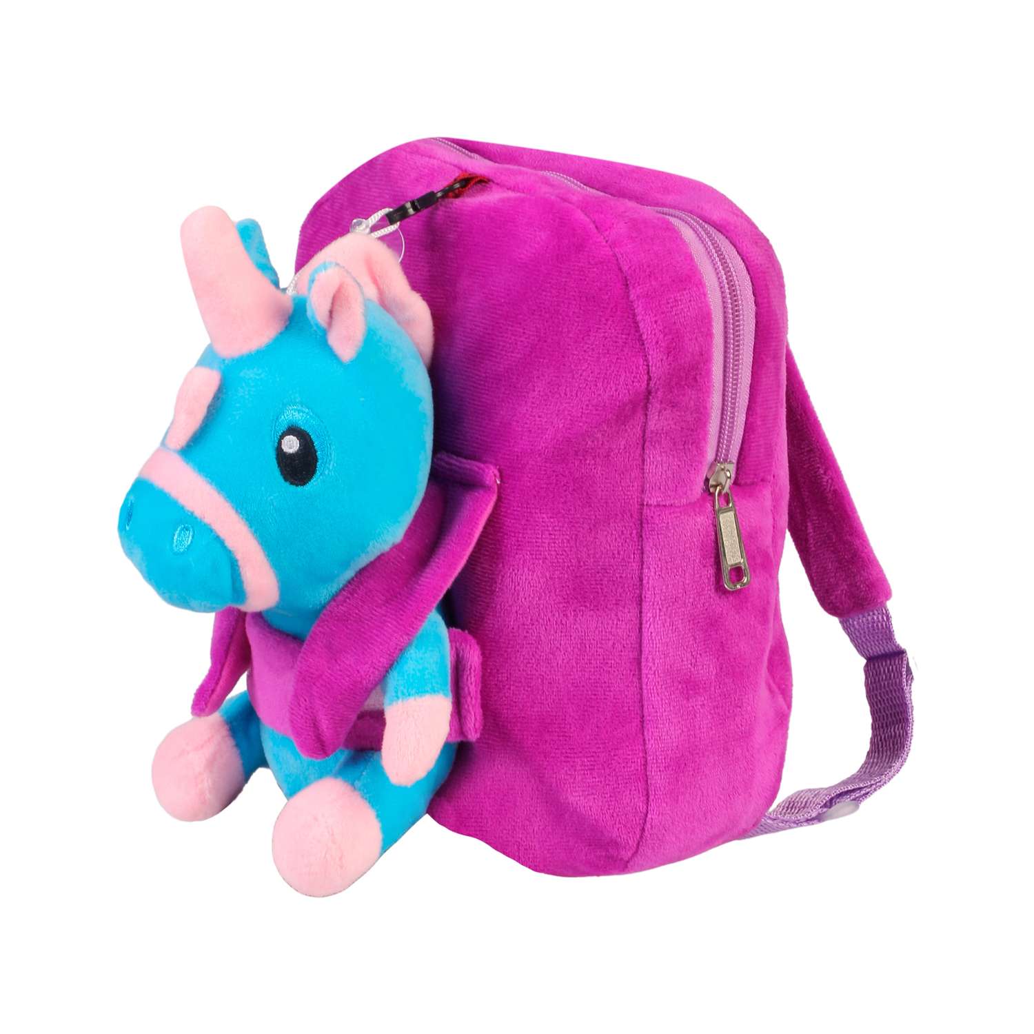 Рюкзак с игрушкой Little Mania фиолетовый Дракоша голубой с розовым - фото 2