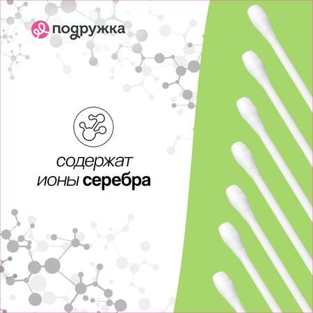 Ватные палочки LP CARE Pure cotton с ионами серебра в коробке 200 шт