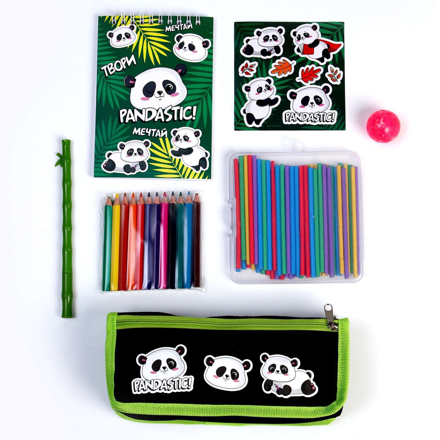 Подарочный набор школьника Milo Toys с мягкой игрушкой «Панда» 8 предметов - фото 10
