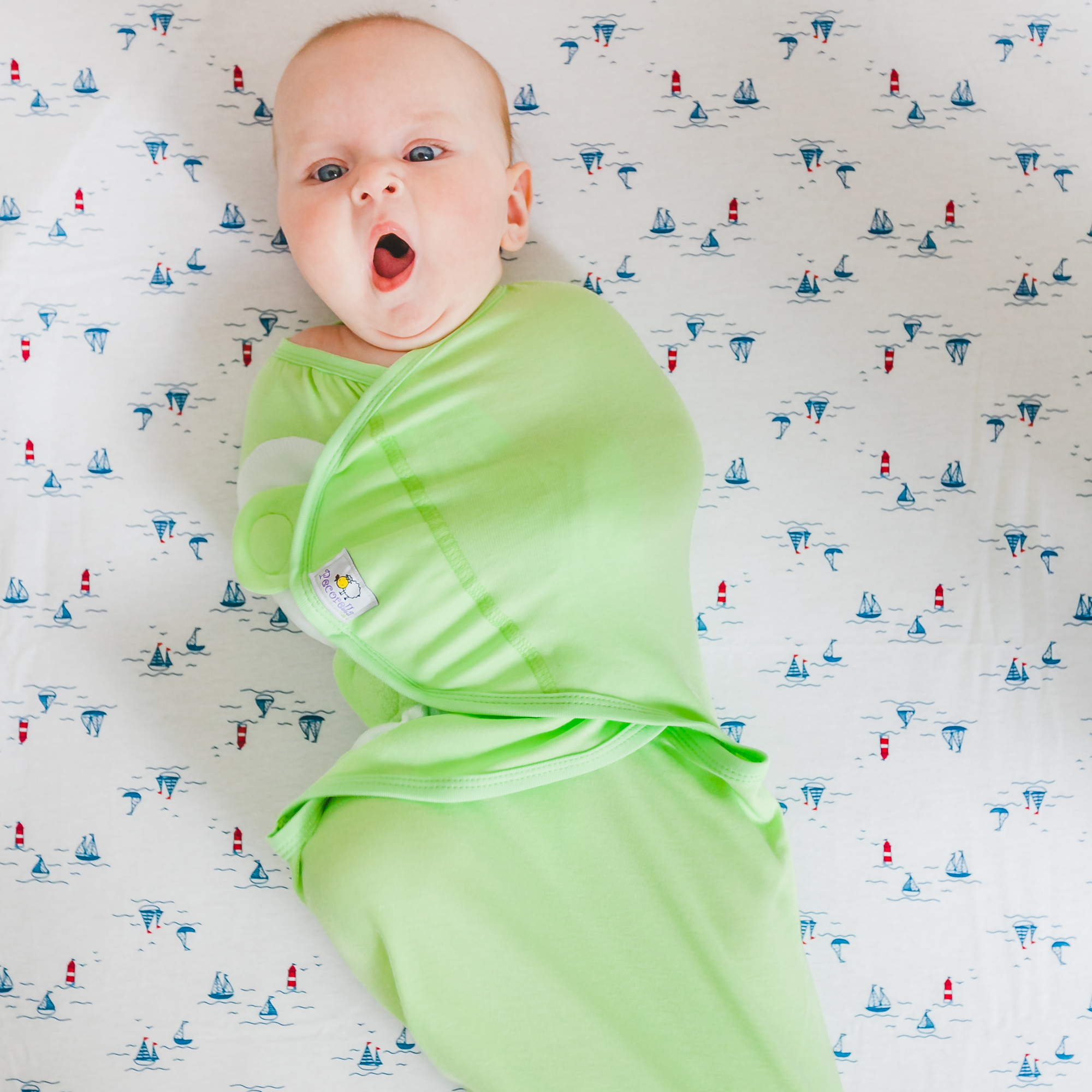 Пеленка Pecorella SwaddleFun на липучках XL 6.5-10кг Light Green - фото 9