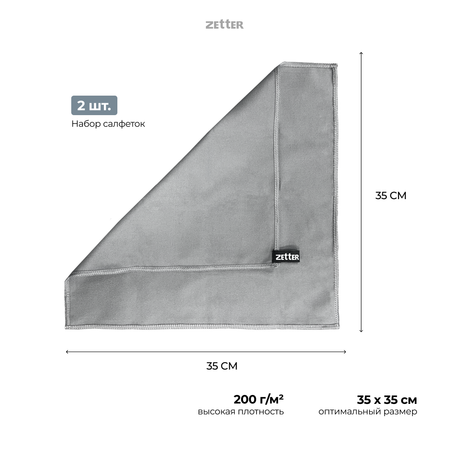 Салфетка из микрофибры ZETTER для деликатных поверхностей 2 шт