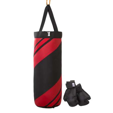 Детский набор для бокса Belon familia груша 50х20 см с перчатками цвет чёрный и красный