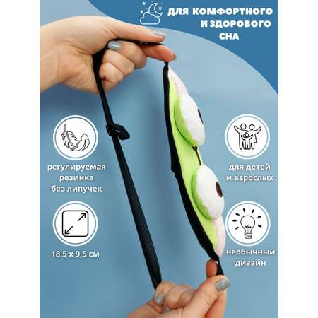 Маска для сна iLikeGift Head frog green с гелевым вкладышем