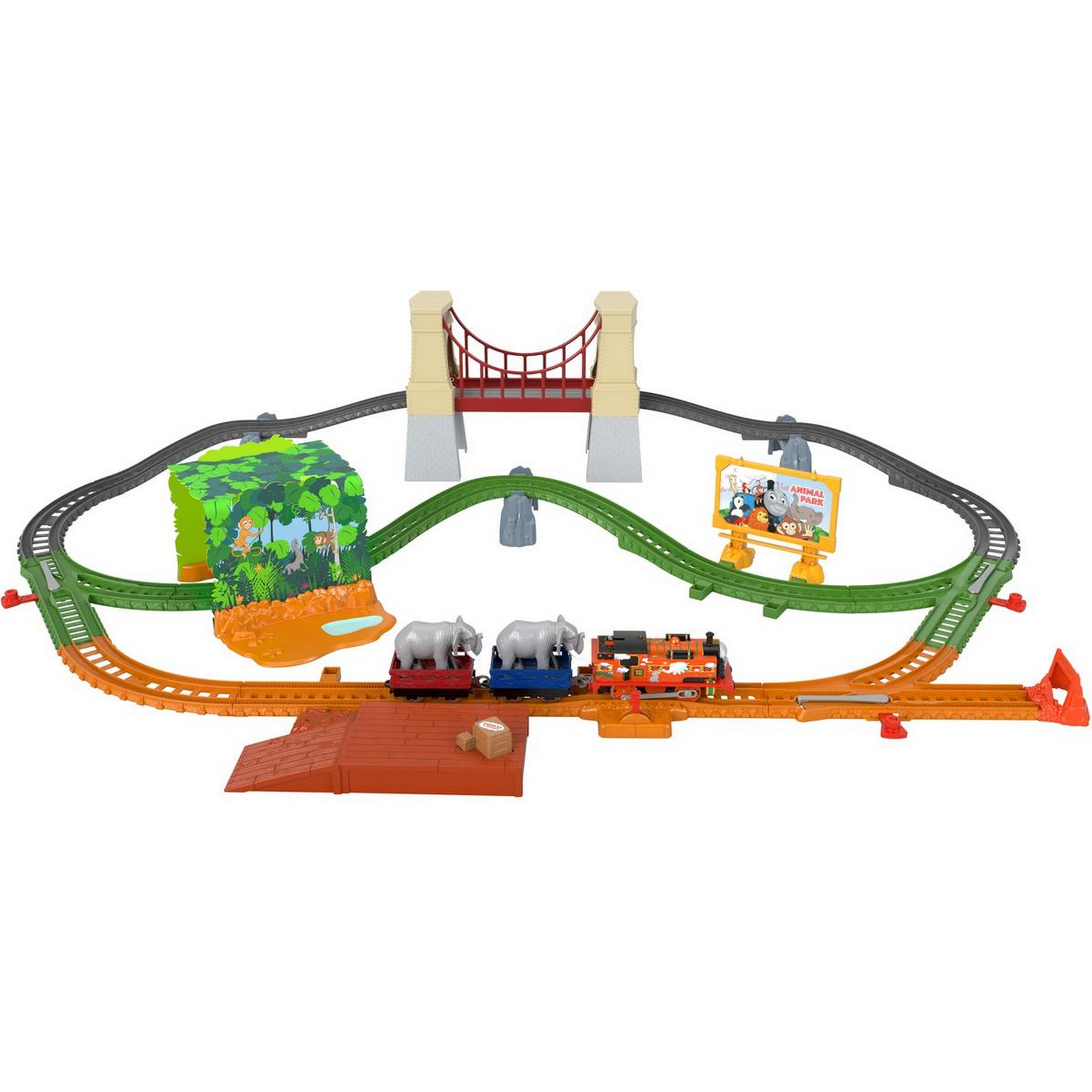 Набор игровой Thomas & Friends Железная дорога Ния и слон GPD84 - фото 1