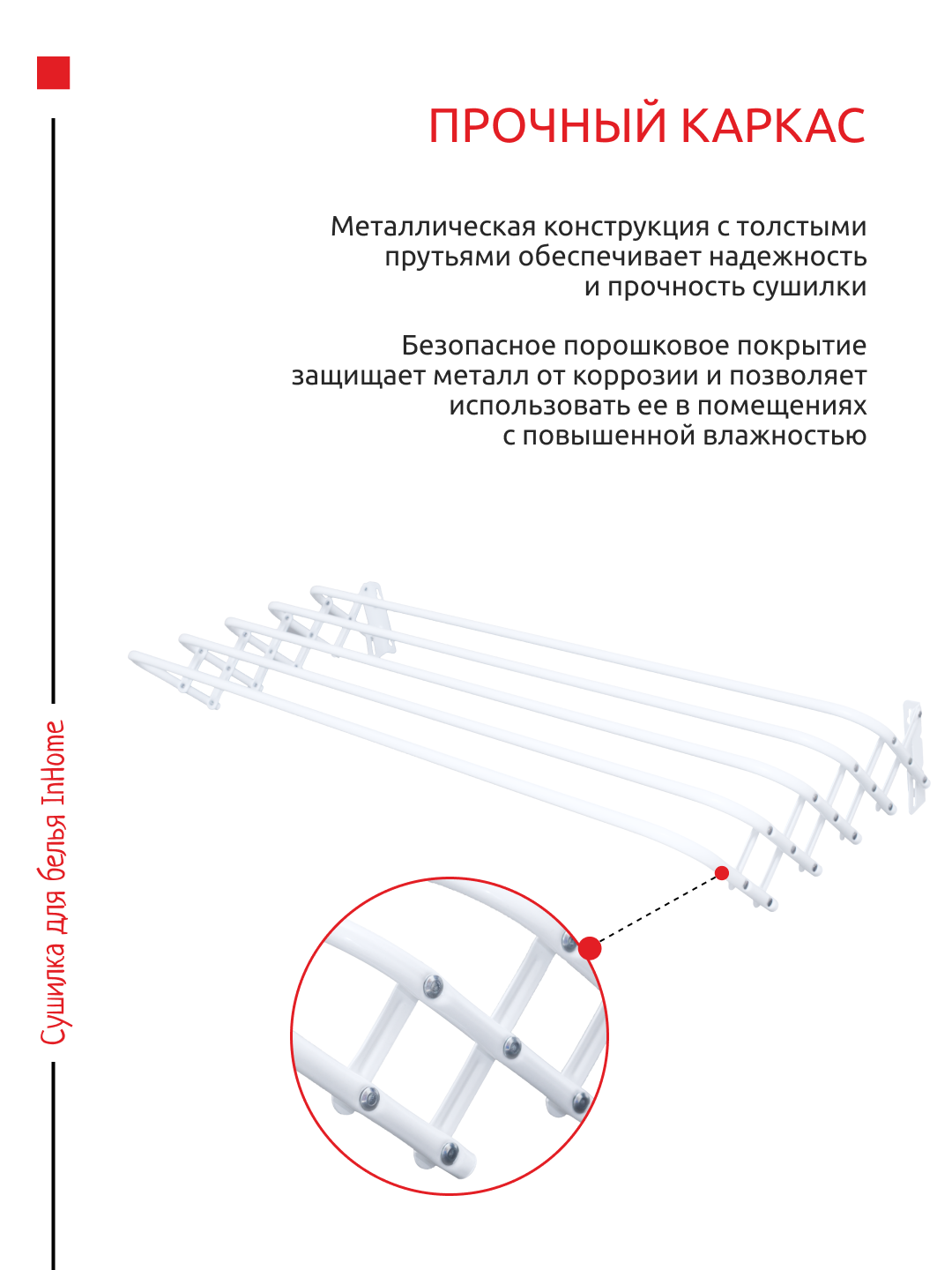 Настенная раскладная сушилка InHome гармошка - фото 3