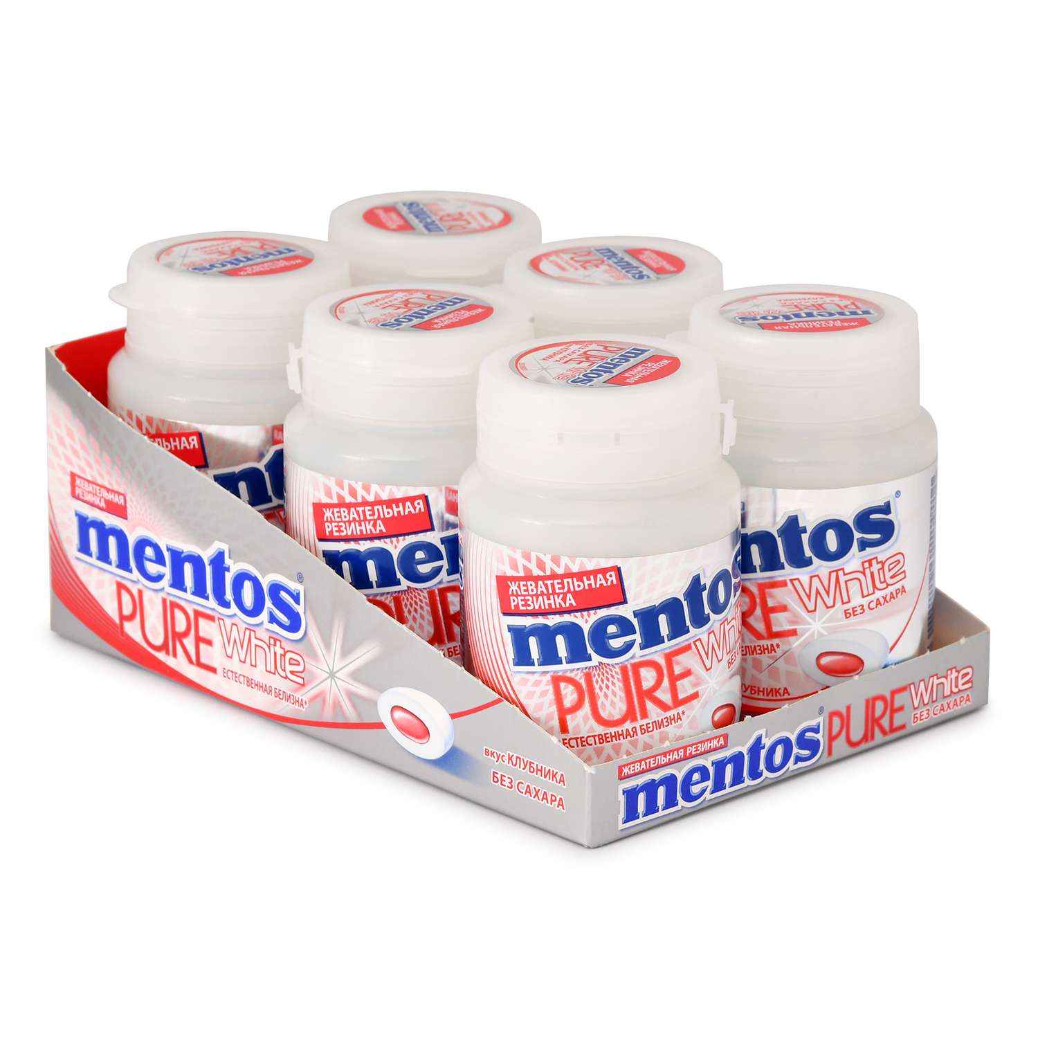 Резинка жевательная Ментос Pure White со вкусом клубники 45г - фото 2