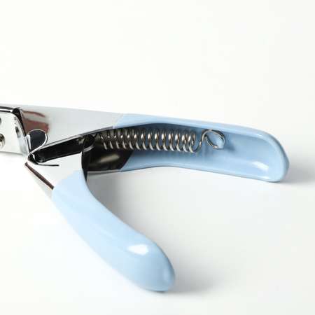Когтерез-гильотина Пижон с прорезиненной ручкой отверстие 7 мм голубой