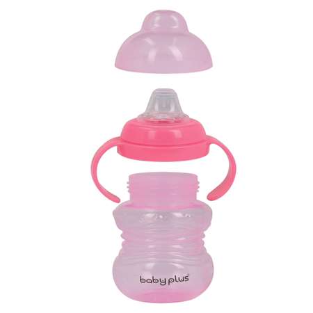 Бутылочка для кормления Baby Plus с ручками и соской BP5076-C 275 мл розовая