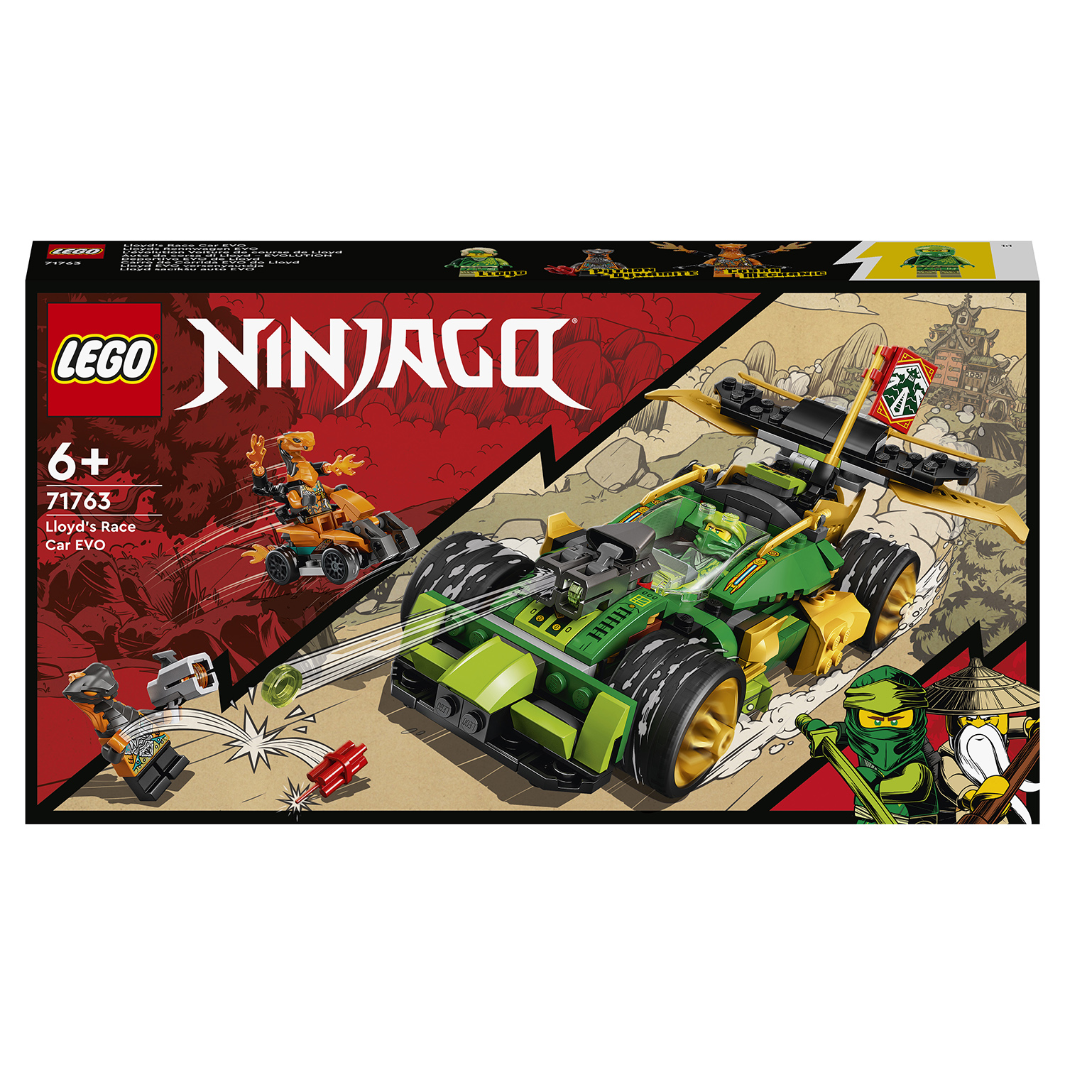 Конструктор LEGO Ninjago Гоночный автомобиль ЭВО Ллойда 71763 купить по  цене 2799 ₽ в интернет-магазине Детский мир