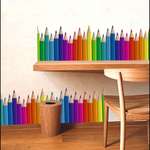 Наклейка интерьерная Woozzee Цветные карандаши