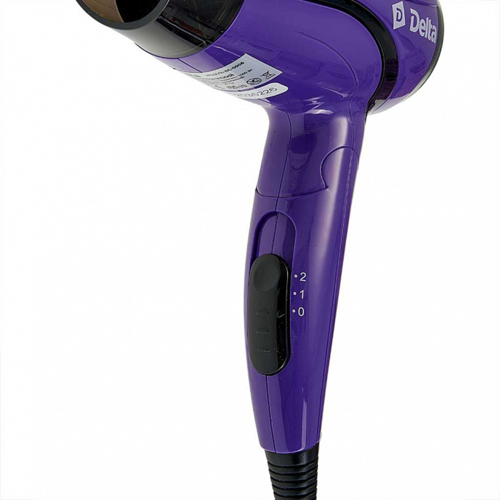 Фен для волос Delta DL-0906 Складная ручка 1000 Вт 2 режима работы фиолетовый - фото 4