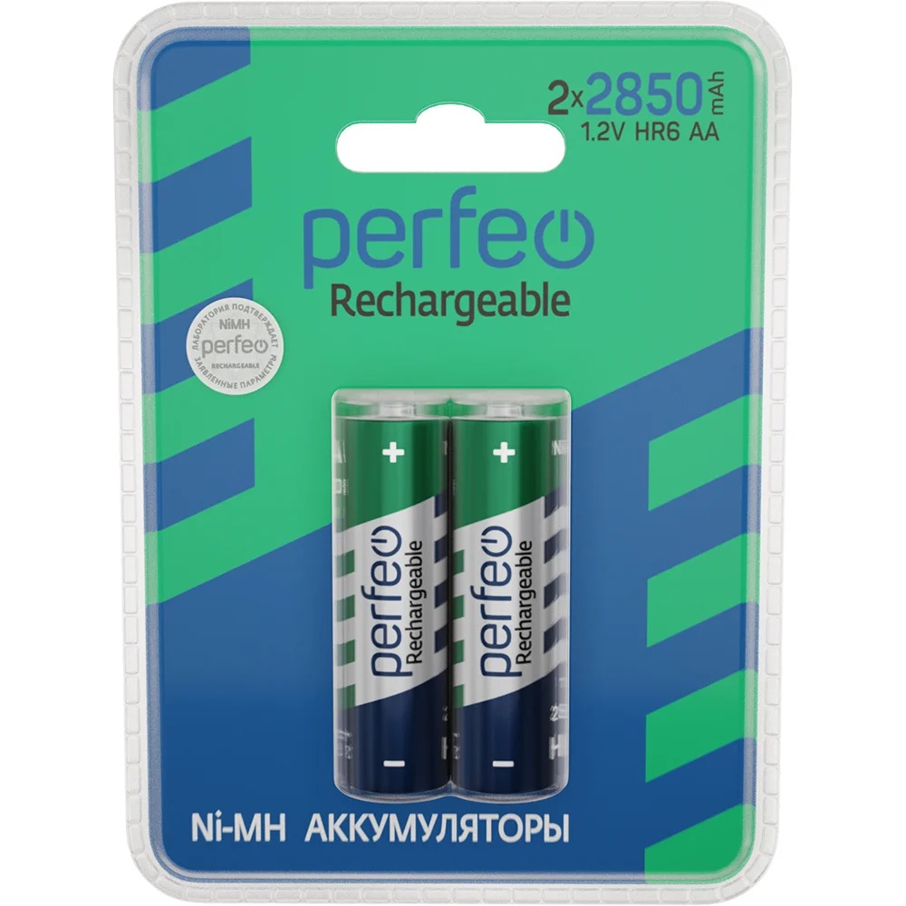 Аккумуляторные батарейки Perfeo AA2850mAh 2 штуки - фото 1