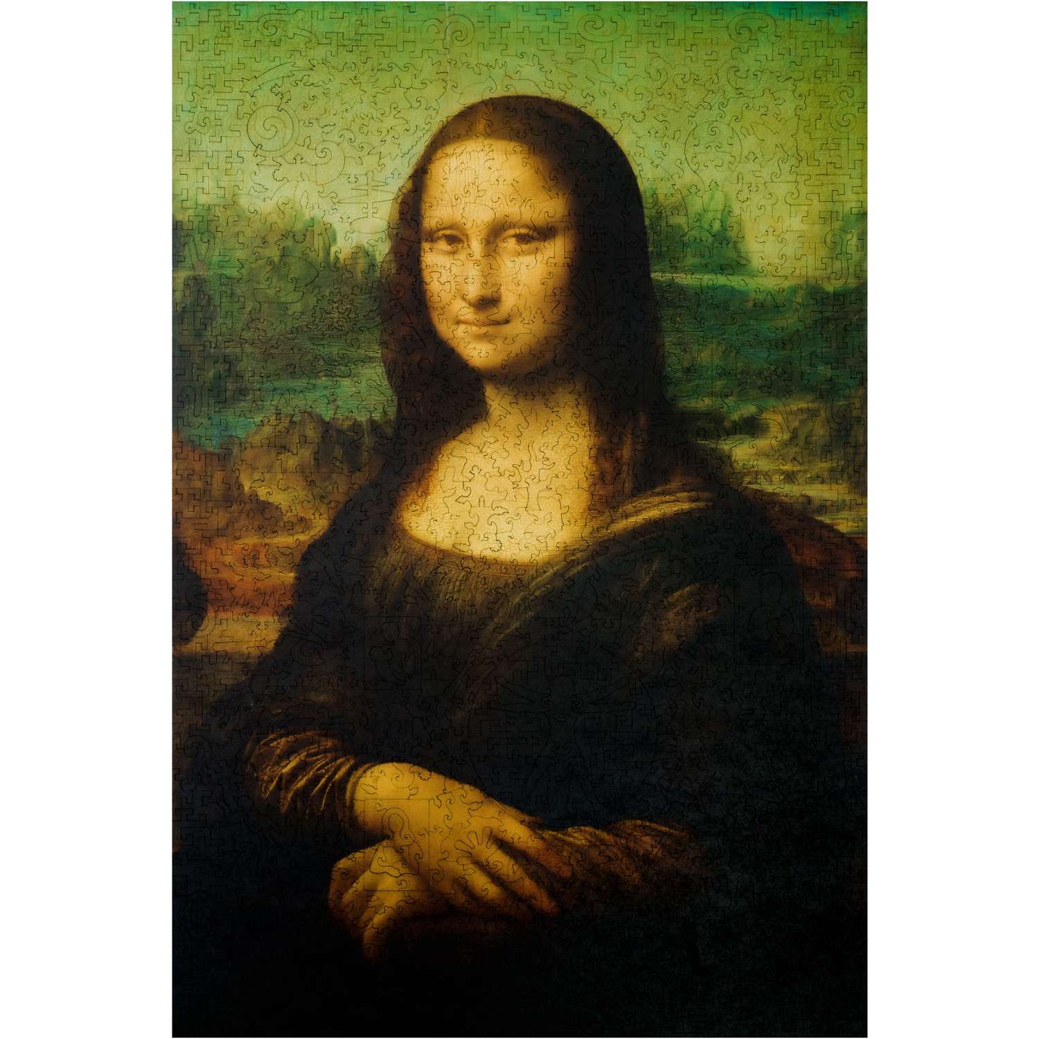 Пазл деревянный UNIDRAGON Леонардо да Винчи - Мона Лиза 39.5x59 см 1000 деталей - фото 1