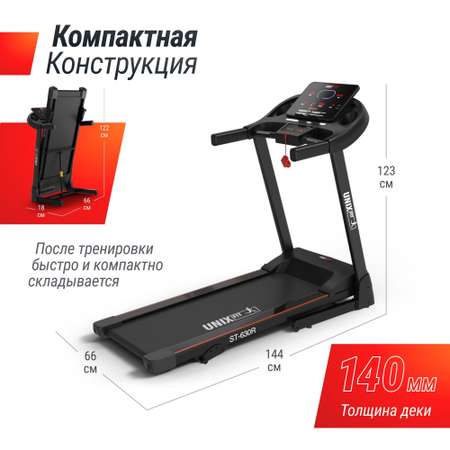 Беговая дорожка UNIX Fit ST-630R Black до 120 кг 0.8 - 14 км/ч угол наклона 0-10 %