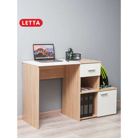 Стол LETTA Рабочий Ultra комбинированный Дуб сонома/Белое тиснение 1201х754hх450