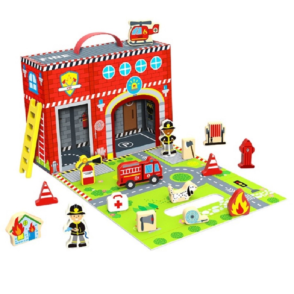 Игровой набор Tooky Toy Чемоданчик Пожарная станция TY203 - фото 1