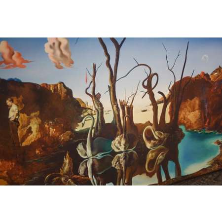 Картина репродукция ПандаПринт Сальвадор Дали - Лебеди отражающиеся в слонах