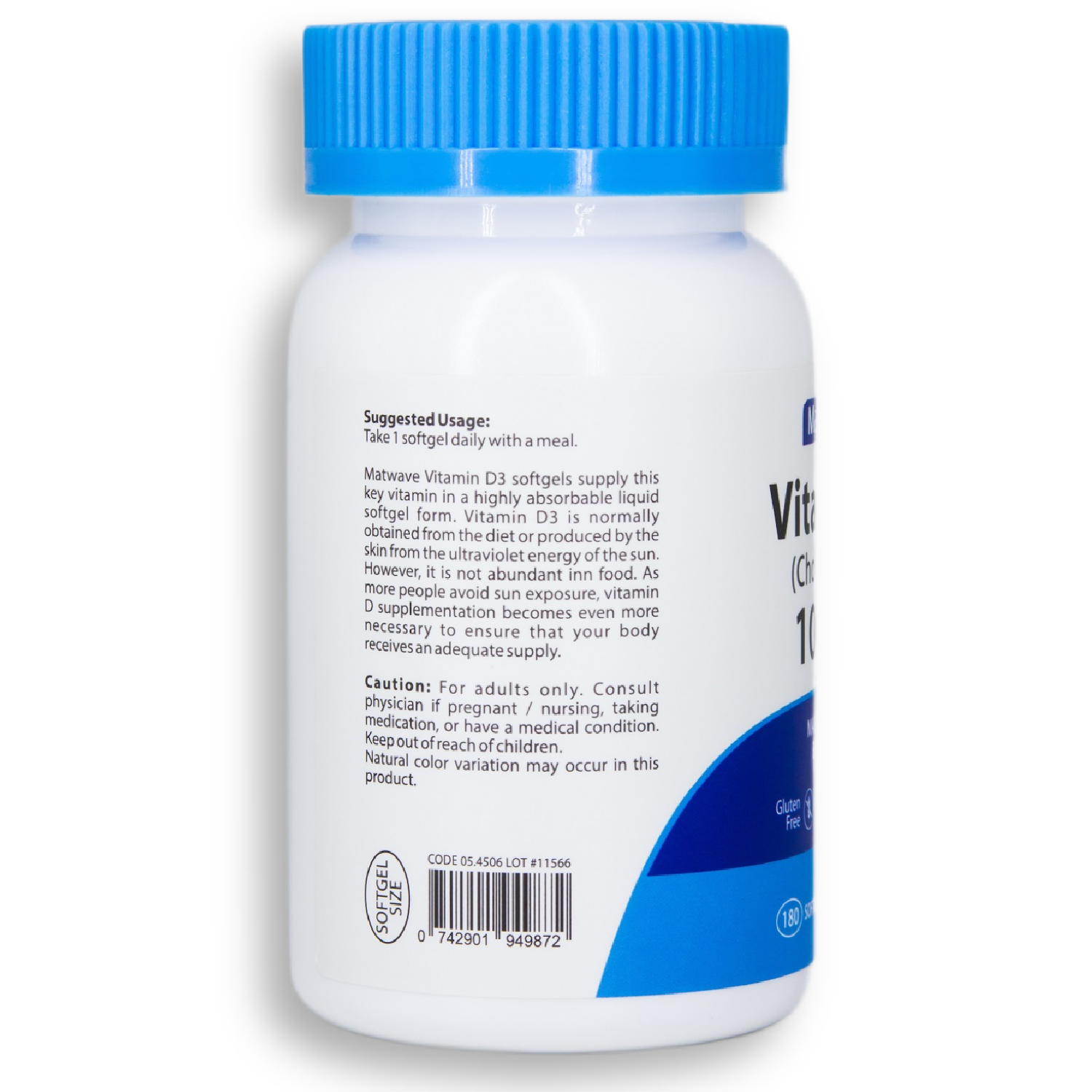 Витамины Matwave Д3 vitamin D3 1000 IU 25 мкг 180 капсул - фото 8