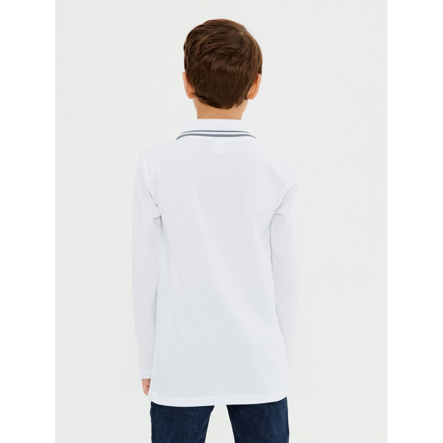 Рубашка-поло M-BABY MB-4141/белый/белый/серый - фото 6