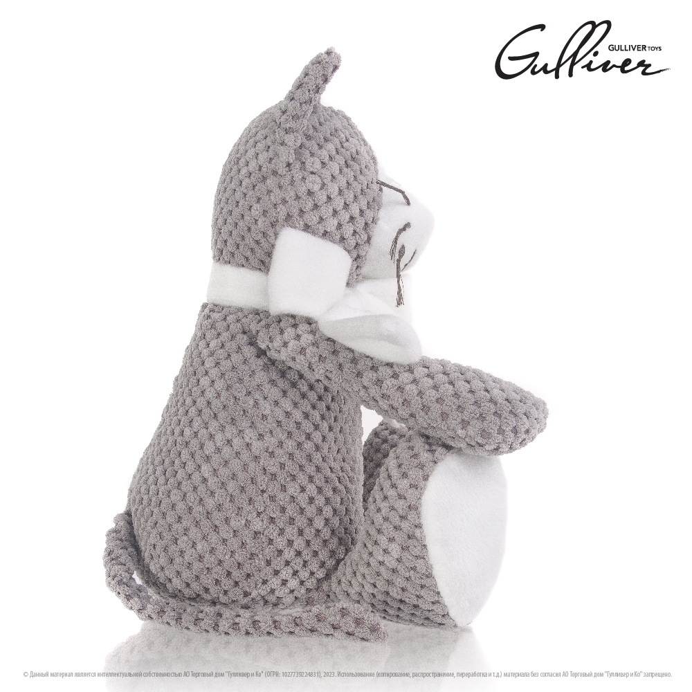 Мягкая игрушка Gulliver Котик Мурзик с бантом 35 см купить по цене 1519 ₽ в  интернет-магазине Детский мир