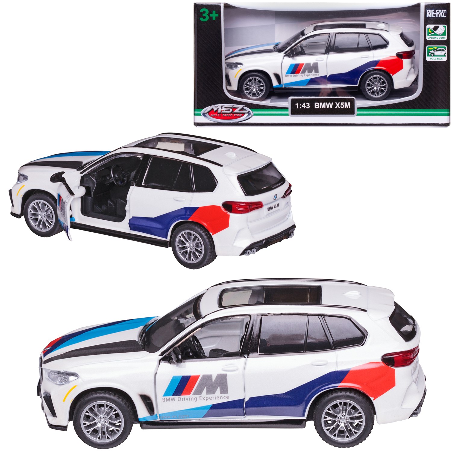 Автомобиль Abtoys BMW MSZ 1:43 инерционный белый WE-16393W - фото 1