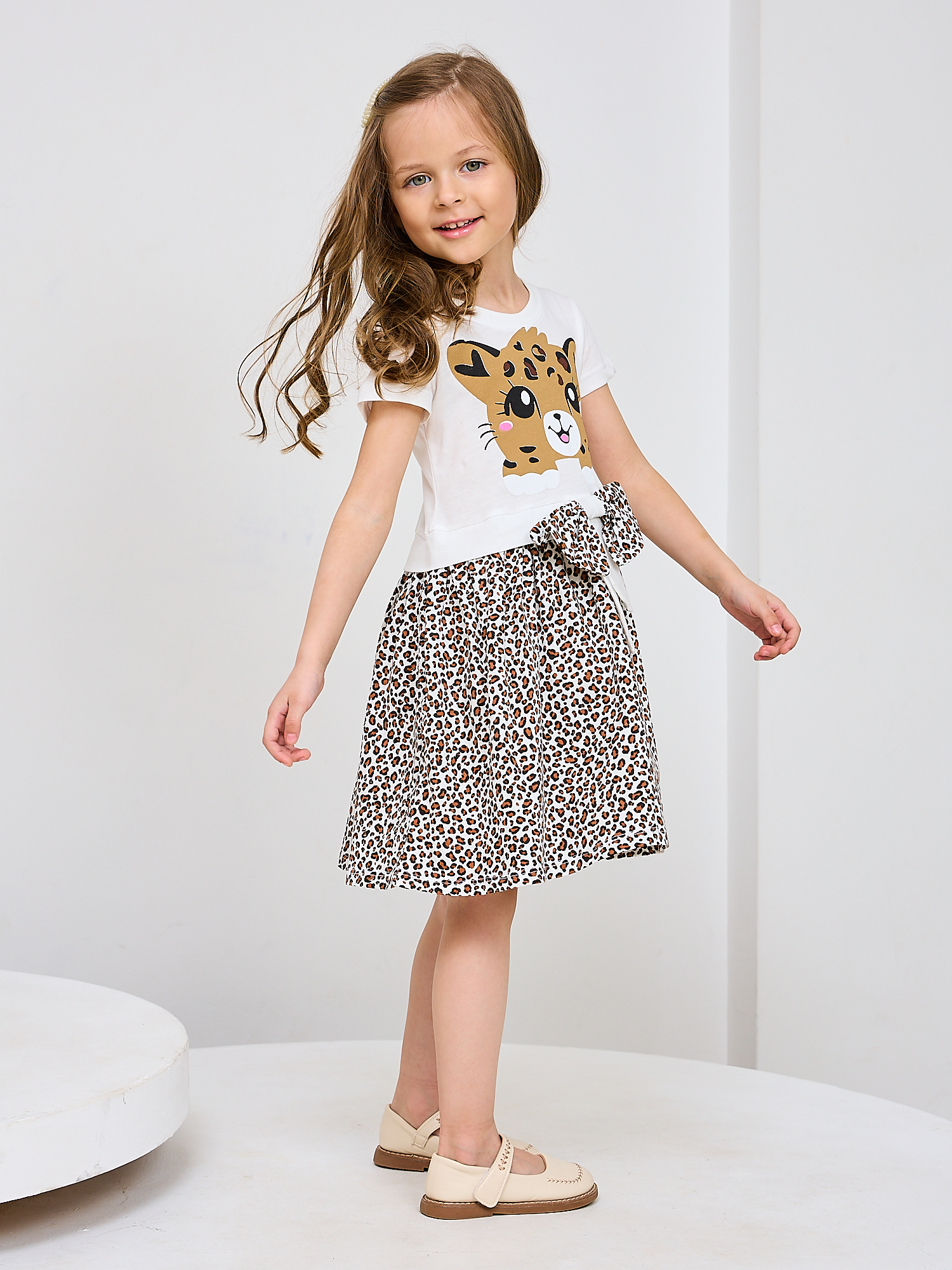 Платье Mil Art kids 1902201546DRESS-LEOPARD-WHITE - фото 3