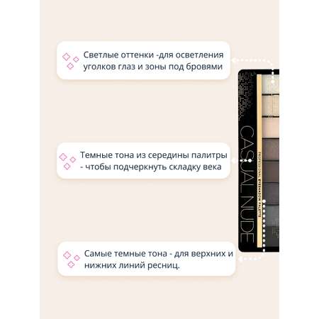 Палетка теней EVELINE Eyeshadow professional palette тон 04 casual nude