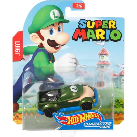 Машинка Hot Wheels Герои компьютерных игр Super Mario Луиджи FGK33