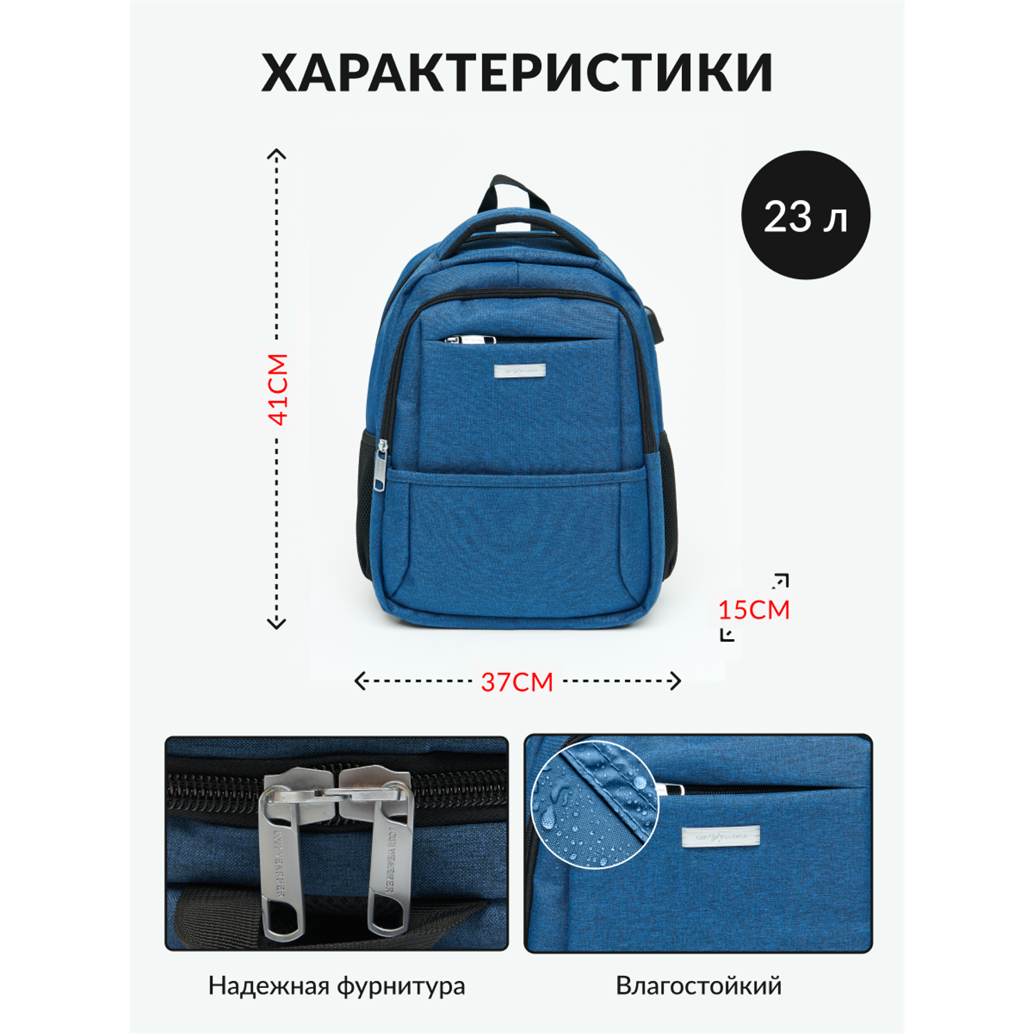 Рюкзак школьный ортопедический LUXMAN с табличкой Синий - фото 8