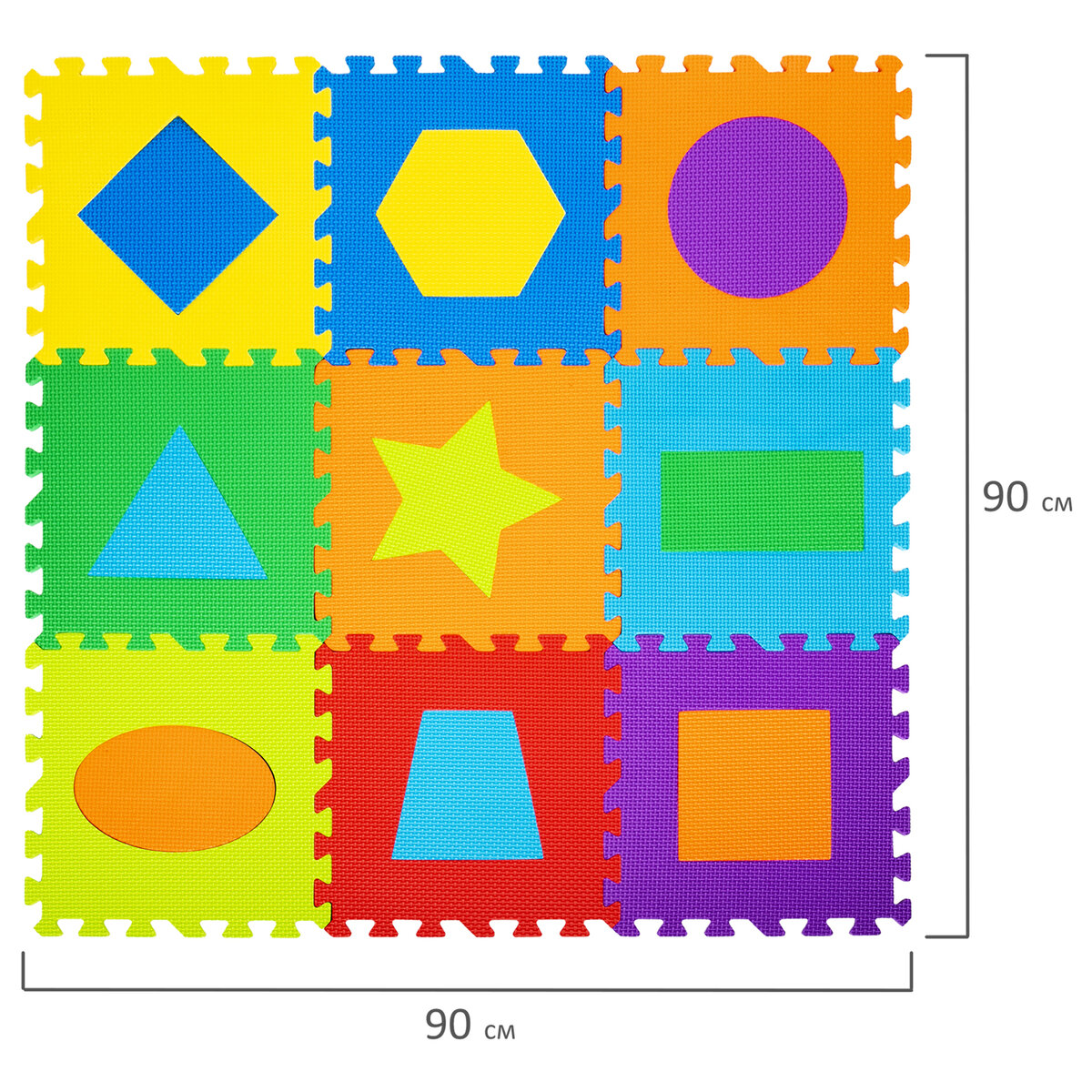 Коврик-пазл складной Юнландия развивающий модульный Фигуры - фото 10