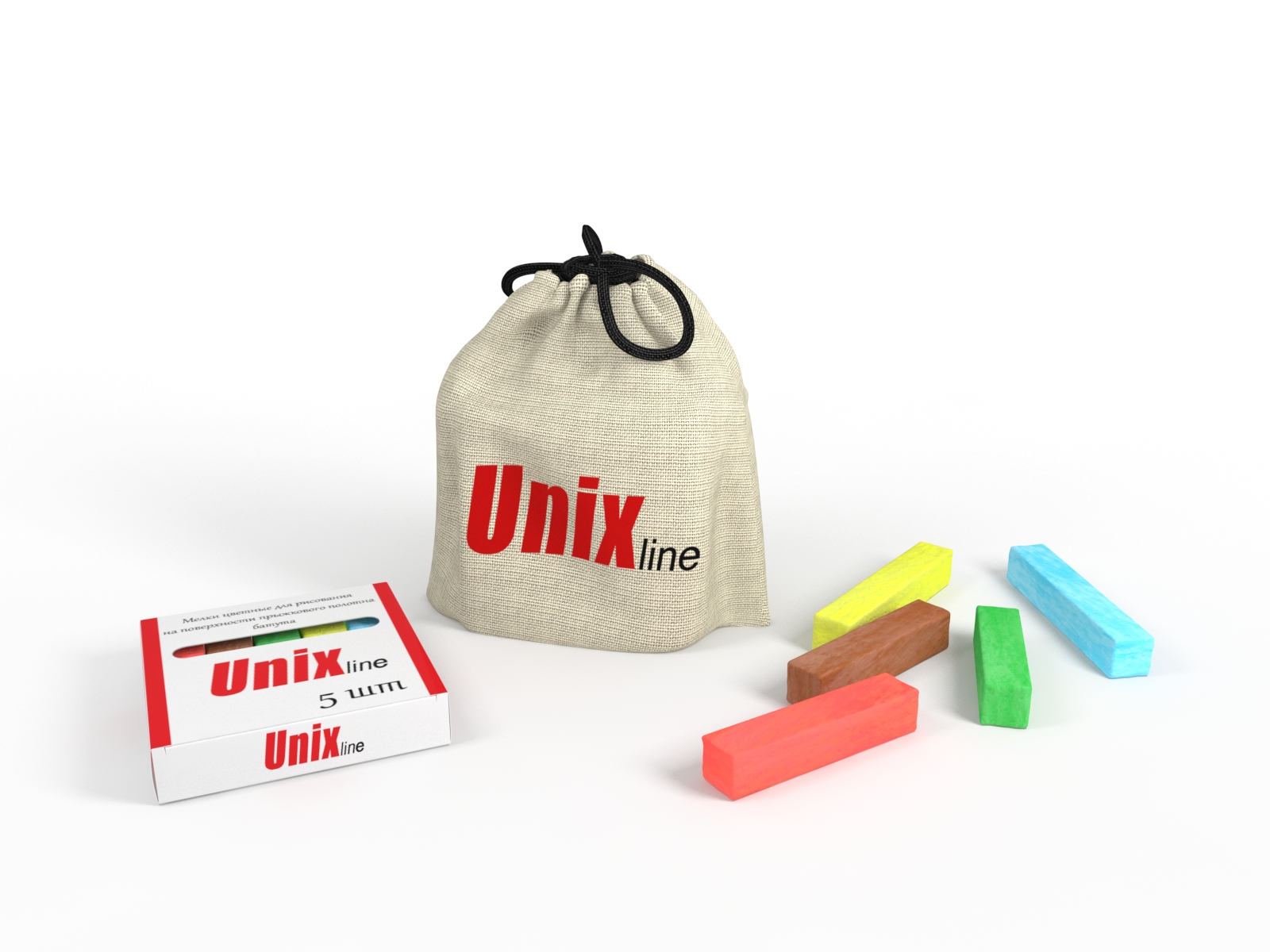 Мелки для рисования на батуте UNIX line 5шт. - фото 3