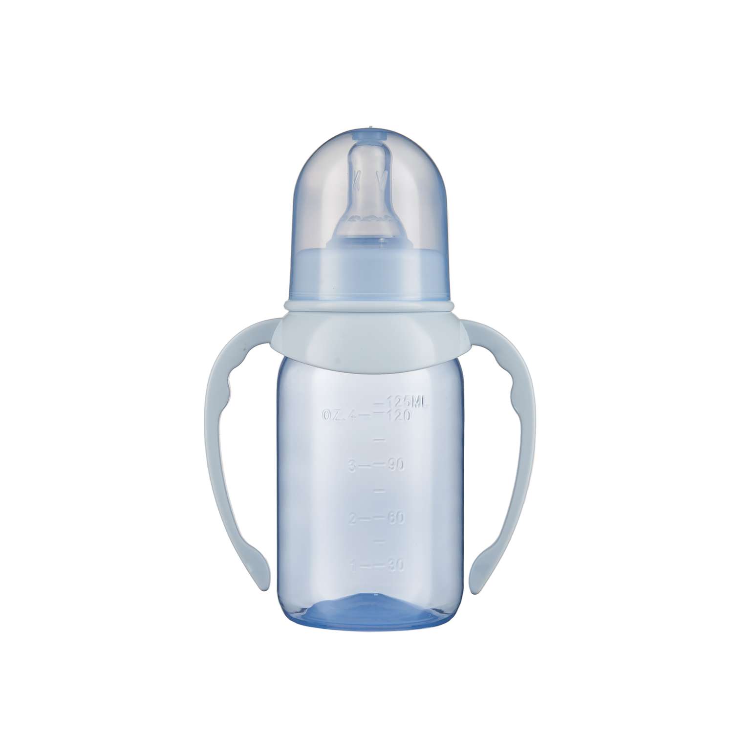 Бутылочка для кормления ПОМА с ручками 125 мл Голубой ПП силикон средний поток с 4 месяцев - фото 2