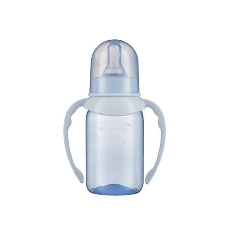 Бутылочка для кормления ПОМА с ручками 125 мл Голубой ПП силикон средний поток с 4 месяцев