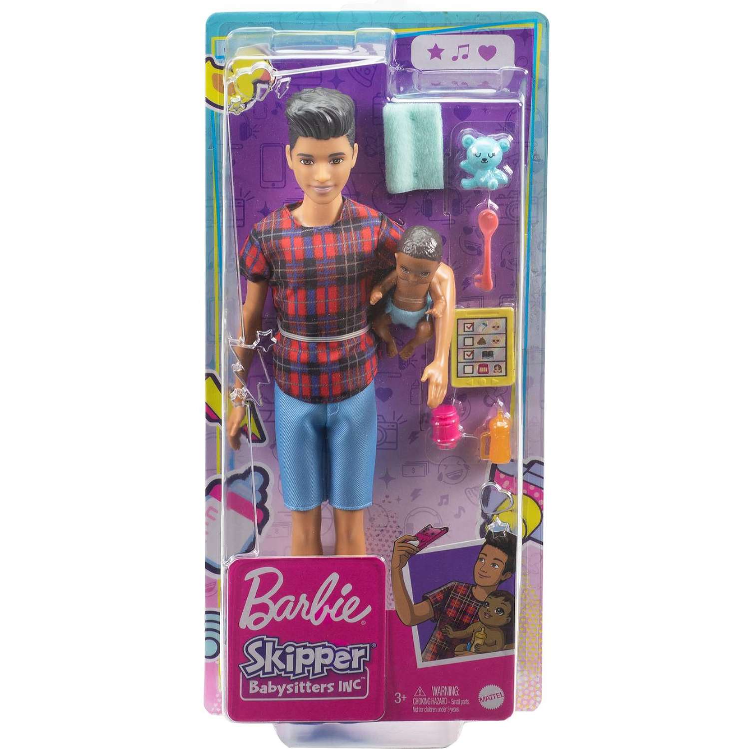Набор Barbie Няня кукла брюнетка +аксессуары GRP14 GRP14 - фото 2