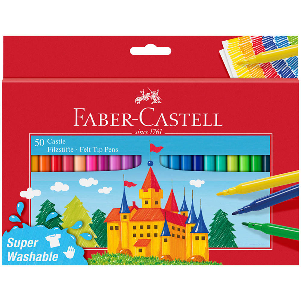 Фломастеры Faber Castell Замок 50 цветов смываемые - фото 1