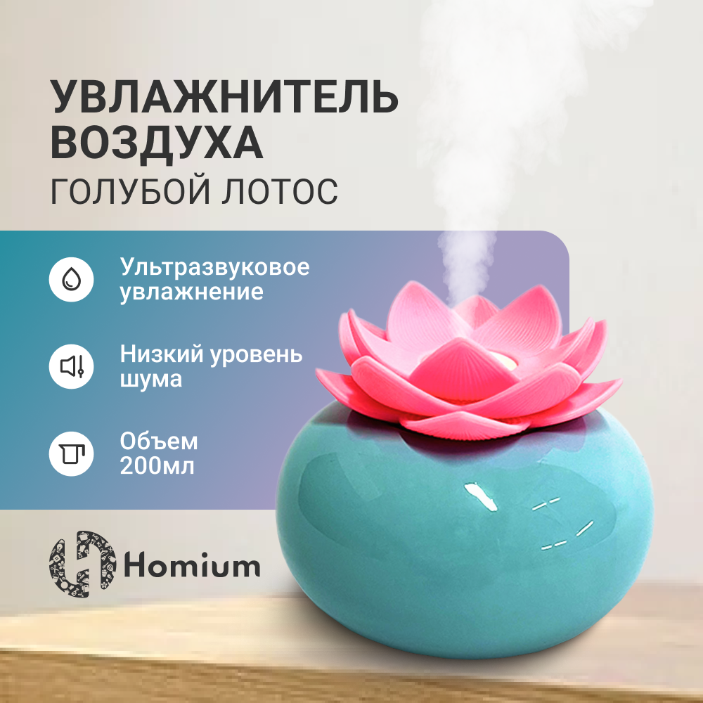 Увлажнитель аромадиффузор ZDK Homium Air голубой лотос 200 мл. - фото 3